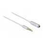 Przedłużacz audio DeLOCK 66072 3.5 mm wtyk męski na żeński ultracienki 0.5 m biały