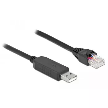 Kabel połączeniowy szeregowy DeLOCK 64161 USB 2.0 Typ-A – RS-232 RJ45, 2 m, czarny