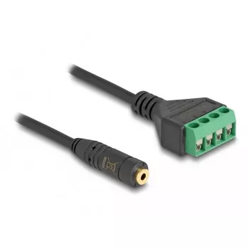Kabel audio DeLOCK 66294 0,2 m żeński 2,5 mm na końcówkę męską czarny