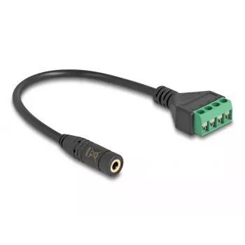 Kabel audio DeLOCK 66295 0,2 m 2,5 mm żeński zacisk męski czarny zielony
