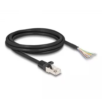 Kabel DeLOCK RJ50 męski do otwartych końcówek przewodów S/FTP 2 m czarny