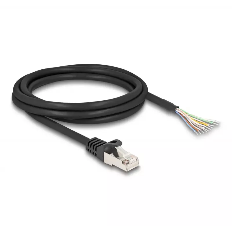 Kabel DeLOCK RJ50 męski do otwartych końcówek przewodów S/FTP 2 m czarny