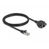 Kabel przedłużający sieciowy DeLOCK S/FTP wtyk RJ45 na gniazdo RJ45 kat.6A 1 m czarny 87001