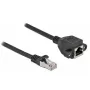 Kabel przedłużający sieciowy DeLOCK S/FTP wtyk RJ45 na gniazdo RJ45 kat.6A 1 m czarny 87001