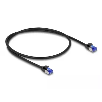 Kabel sieciowy DeLOCK RJ45 Cat.6A S/FTP cienki 0,5 m Czarny