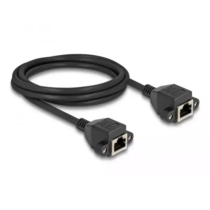 DeLOCK Kabel przedłużający RJ50, żeński na żeński, S/FTP, 2 m, czarny