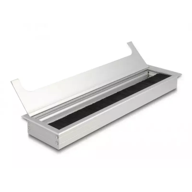 Przepust kablowy DELOCK 66863 do biurka, srebrny, 80×300×28 mm, 1 szt.