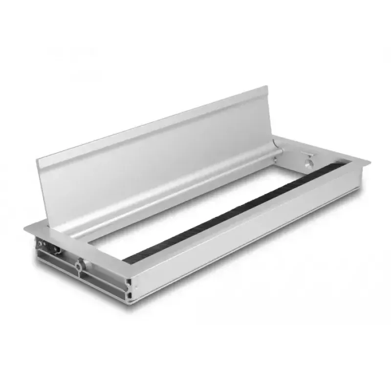 Przepust kablowy DELOCK 66864 do biurka, srebrny, 120×300×28 mm