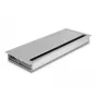 Przepust kablowy DELOCK 66864 do biurka, srebrny, 120×300×28 mm
