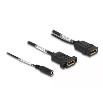 Kabel DisplayPort DeLOCK 4K 60 Hz z zasilaniem DC 0,30 m do montażu panelowego
