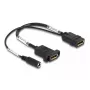 Kabel DisplayPort DeLOCK 4K 60 Hz z zasilaniem DC 0,30 m do montażu panelowego