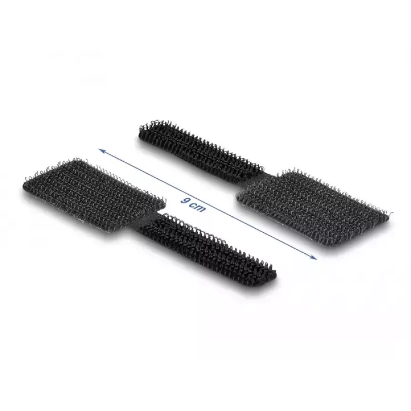DeLOCK Mini uchwyt na rzepy do kabli 90 mm x 24 mm samoprzylepny 10 sztuk czarny