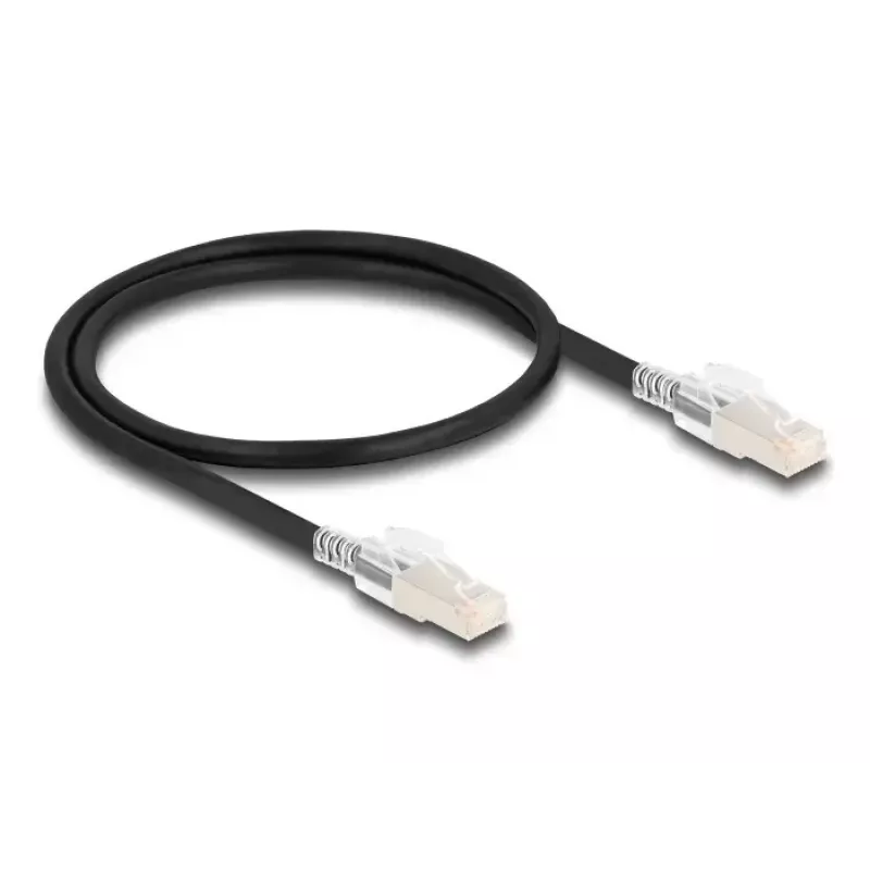 Kabel sieciowy DELOCK 80254 Cat6a S/FTP (S-STP) RJ-45 na RJ-45 0,5 m Czarny