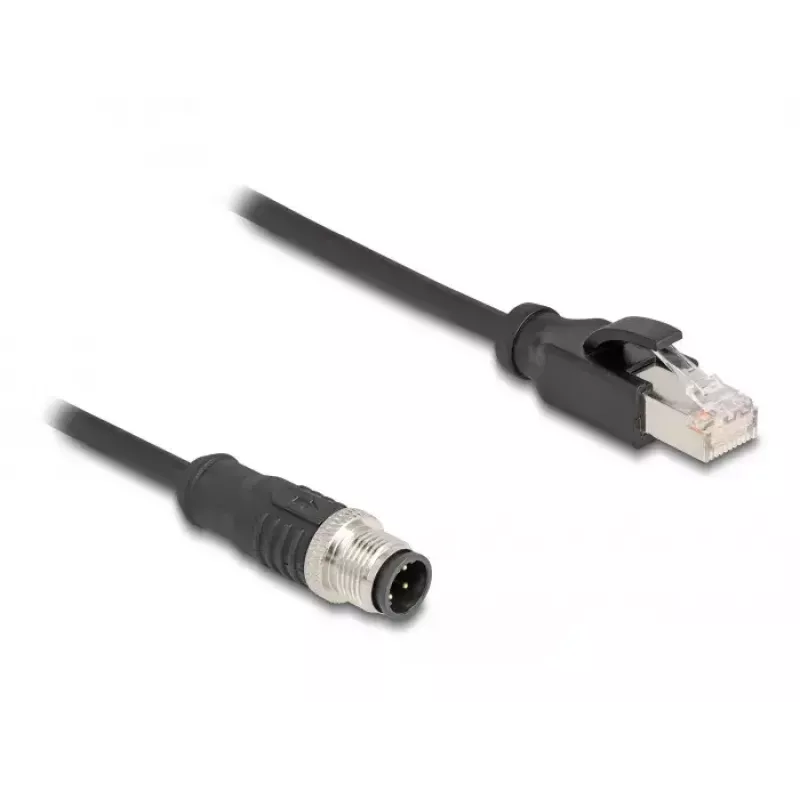 adapter kablowyowy DeLOCK M12 D-coded 4-stykowe męskie do RJ45 męskie 50 cm