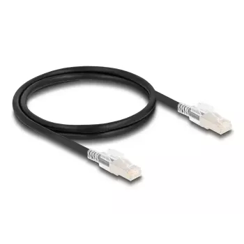 Kabel sieciowy DELOCK 80255 Cat6a S/FTP (S-STP) RJ-45–RJ-45 Czarny 1 m