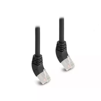 DeLOCK RJ45 kabel sieciowy Cat.6A S/FTP 45° Upwards kątowy 5m Czarny