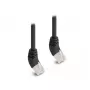 DeLOCK RJ45 kabel sieciowy Cat.6A S/FTP 45° Upwards kątowy 5m Czarny