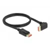 Kabel DisplayPort DeLOCK 8K 60 Hz 1 m wtyk prosty do wtyku 90° w dół kątowego