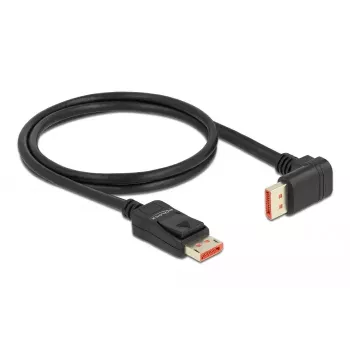 Kabel DisplayPort DeLOCK 8K 60 Hz 1 m wtyk prosty do wtyku 90° w dół kątowego