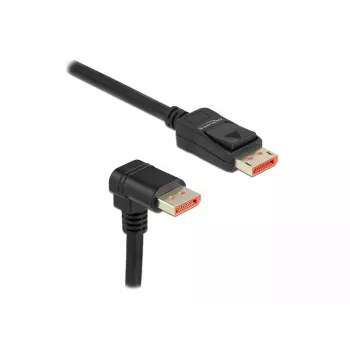 Kabel DisplayPort DeLOCK 8K 60 Hz 1 m wtyk prosty do wtyku 90° w dół kątowego