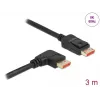 Kabel DisplayPort DeLOCK 8K 60 Hz 3 m męski prosty do męskiego 90° kątowego