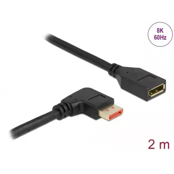 Przedłużacz DisplayPort DeLOCK 87078 2m 8K 60Hz kątowy