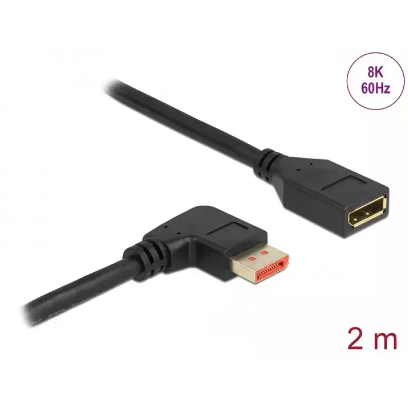 Przedłużacz DisplayPort DeLOCK 87078 2m 8K 60Hz kątowy