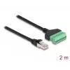 Kabel DeLOCK RJ45 Kat.6 wtyk do adaptera z listwą zaciskową 2 m czarny zielony