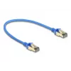 Kabel sieciowy DeLOCK RJ45 kat.8.1 F/FTP cienki 0,3 m niebieski 40000 Mbit/s