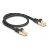 Kabel sieciowy DeLOCK RJ45 80316 wtyk do wtyku Cat.6A 0,5m czarny