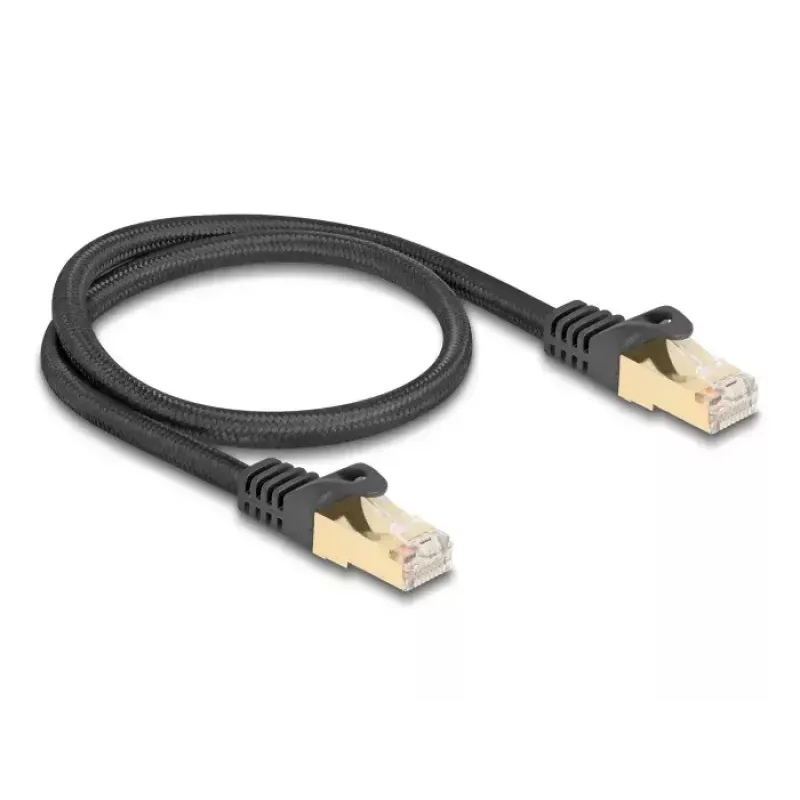 Kabel sieciowy DeLOCK RJ45 80316 wtyk do wtyku Cat.6A 0,5m czarny