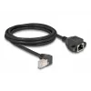 Kabel przedłużający sieciowy DeLOCK S/FTP RJ45 kątowy 90° na RJ45 kat.6A 2 m czarny