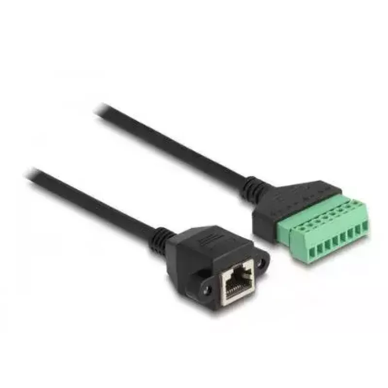 DeLOCK RJ45 kabel Cat.6 żeński do listwy zaciskowej adapter 2m
