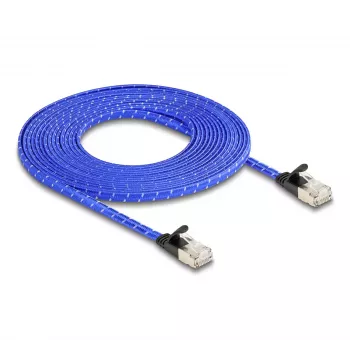Kabel sieciowy DeLOCK RJ45 Płaski Kat.6A 5m Niebieski