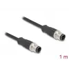 Kabel sieciowy DeLOCK M12 D-coded 4-pin męski do męski Cat5e 1 m Czarny