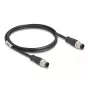 Kabel sieciowy DeLOCK M12 D-coded 4-pin męski do męski Cat5e 1 m Czarny