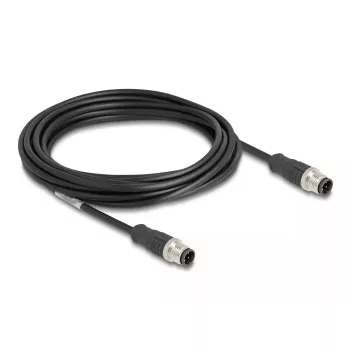 Kabel sieciowy DeLOCK M12 kabel D-coded 4-pin męski na męski Cat5e 5 m Czarny