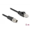 Kabel sieciowy DeLOCK M12 X-coded 8-pin męski na RJ45 męski Cat5e 5 m Czarny