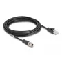 Kabel sieciowy DeLOCK M12 X-coded 8-pin męski na RJ45 męski Cat5e 5 m Czarny