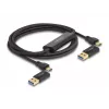Kabel do transmisji danych USB Type-C DeLOCK + przełącznik KM, 2 m, 5 Gb/s