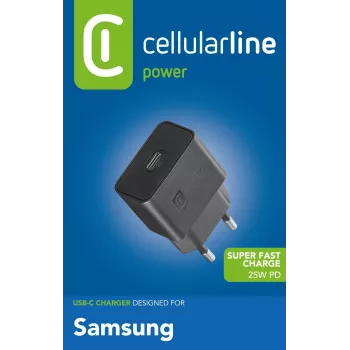 Ładowarka sieciowa Cellularline Super Fast Charger 25W - Samsung 25W USB-C Super Fast Charge PD