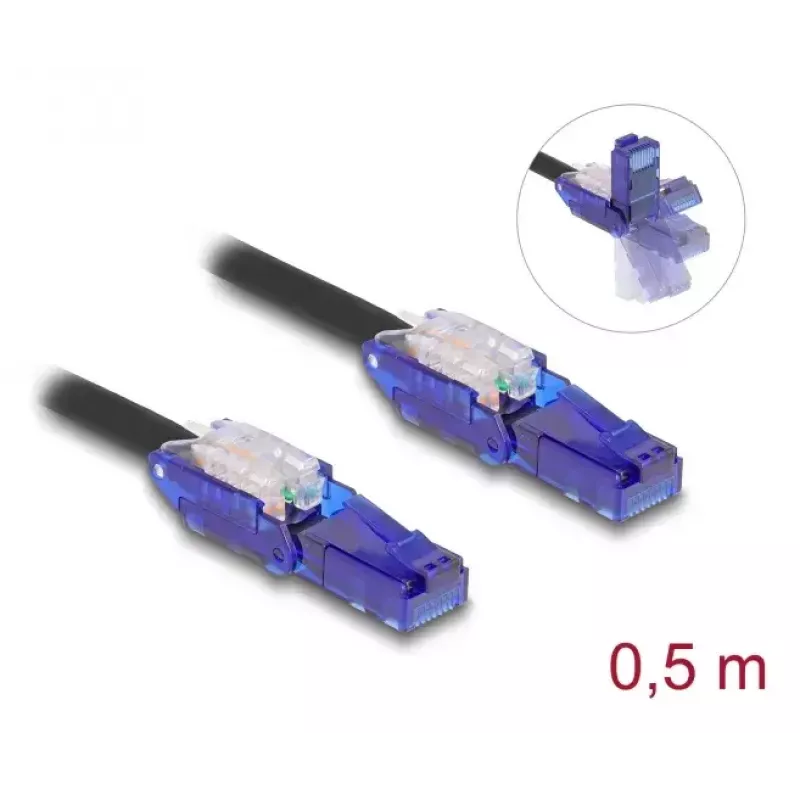Kabel sieciowy DeLOCK 80925 RJ-45 Cat6 0,5 m czarny fioletowy