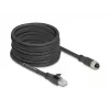 Kabel sieciowy DeLOCK 80595 M12 na RJ-45 Cat5e 10 m Czarny