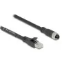 Kabel sieciowy DeLOCK 80595 M12 na RJ-45 Cat5e 10 m Czarny