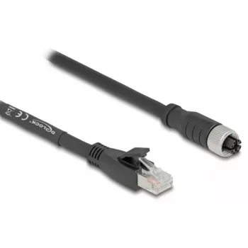 Kabel sieciowy DeLOCK 80590 M12 na RJ-45 Cat5e 2 m Czarny