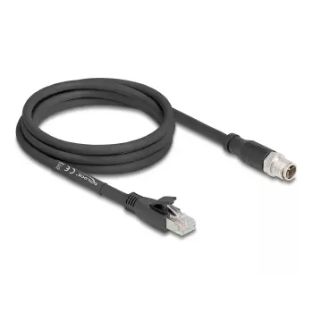 Kabel sieciowy DeLOCK 80579 M12 na RJ-45 Cat5e 2 m Czarny