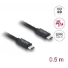 Kabel koncentryczny DELOCK USB C na USB C USB4 Gen 3x2 40 Gb/s USB PD 3.1 240 W 0,5 m