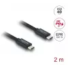 DELOCK USB4 Gen 3x2 Koncentryczny kabel USB-C na USB-C 40 Gb/s PD 3.1 240 W 2 m
