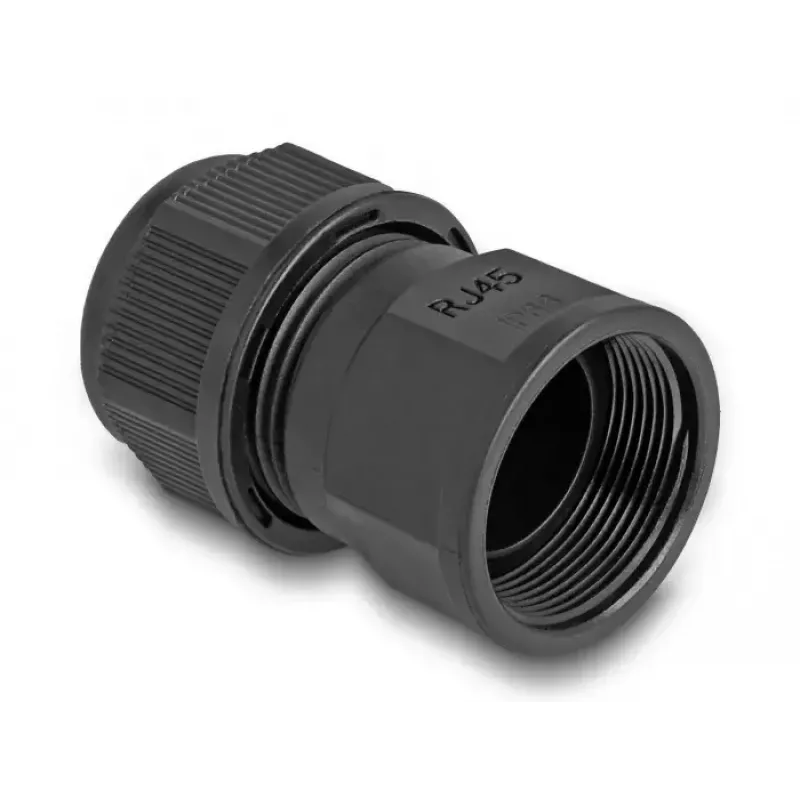 DeLOCK Złącze przelotowe RJ45 IP67 wodoodporne czarne