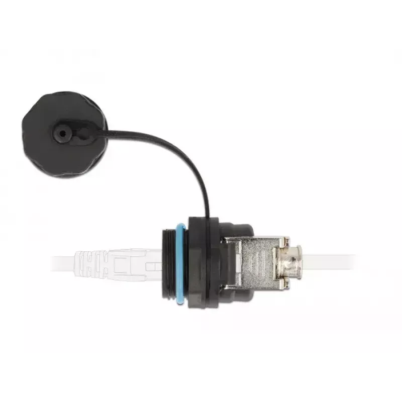 Złącze przewodowe DELOCK RJ45 Cat.6A LSA proste czarne 29×43×29 mm
